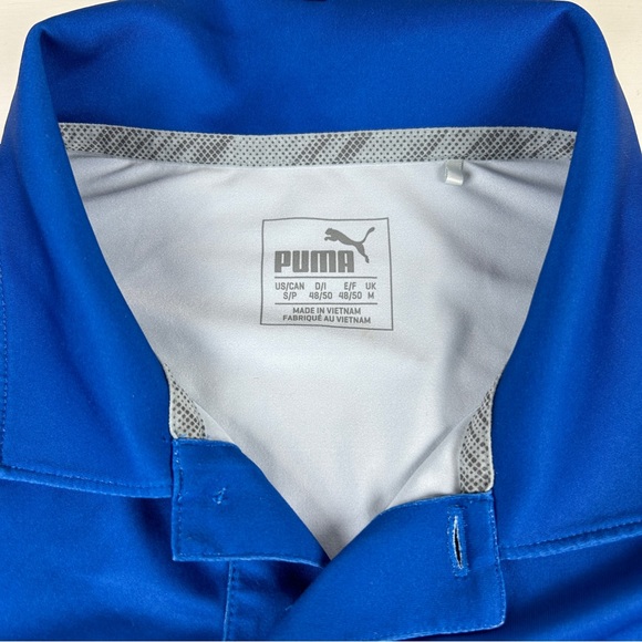 Puma Golf Polo Shirt Men’s Small Blue Striped S/S Casual Activewear Dry Cell - Picture 3 of 7